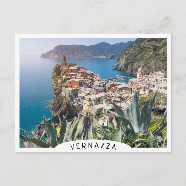 Vernazza stad i Cinque Terre Vykort (Framsida)