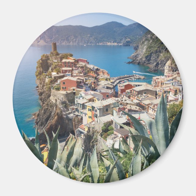 Vernazza-staden i Cinque Terre Magnet (Framsidan)