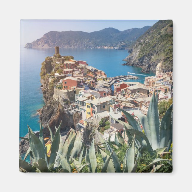 Vernazza-staden i Cinque Terre Magnet (Framsidan)