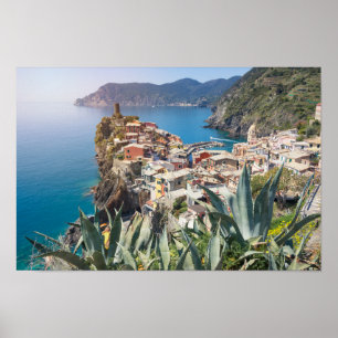Vernazza-staden i Cinque Terre Poster