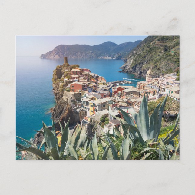Vernazza-staden i Cinque Terre Vykort (Framsida)