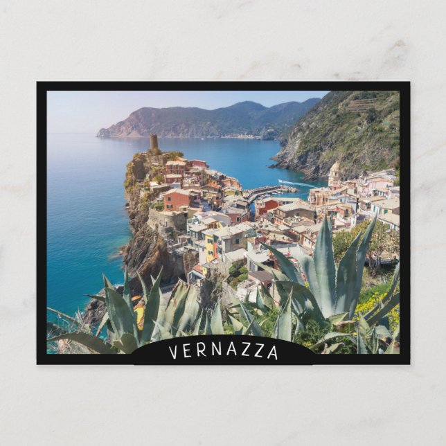Vernazza-staden i Cinque Terre Vykort (Framsida)