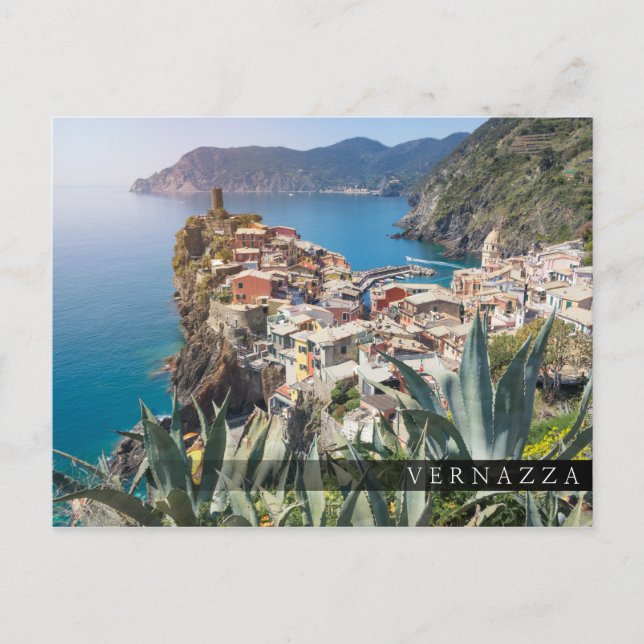 Vernazza-staden i Cinque Terre Vykort (Framsida)