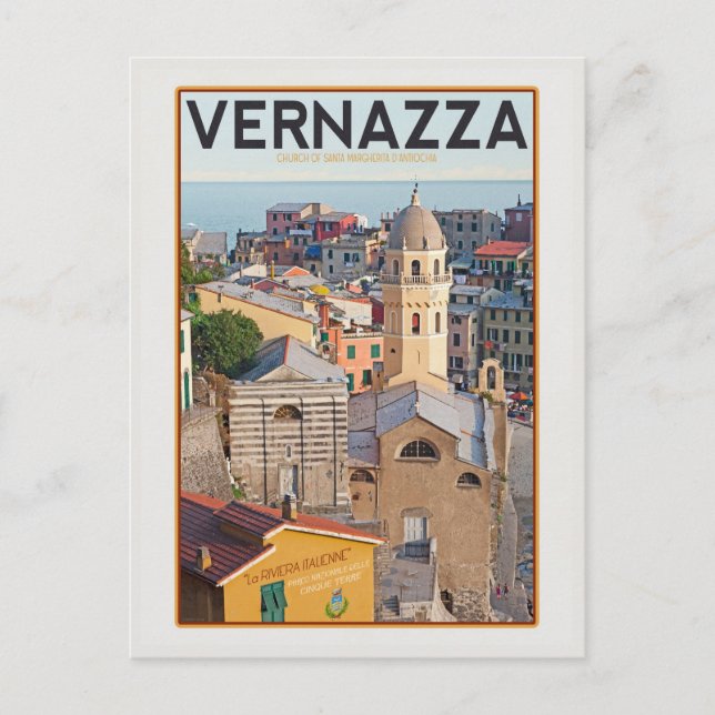 Vernazza (vit) vykort (Framsida)