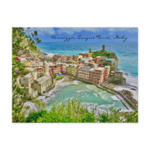 Vernazza, vykort för Italien