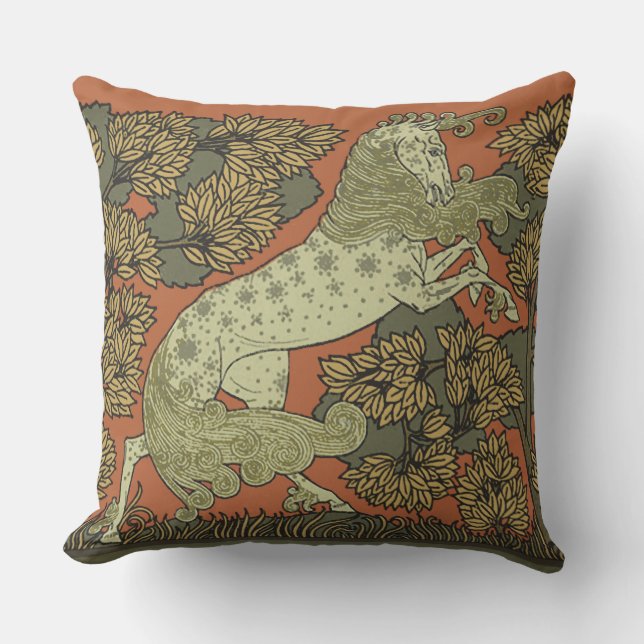 Verneuil Art Nouveau-häst: Vintage equestrian Kudde (Framsida)