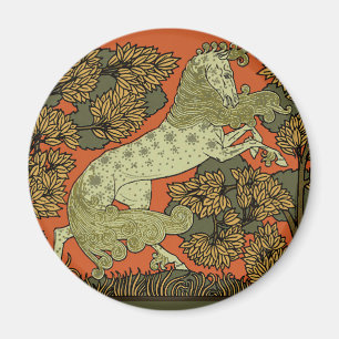Verneuil Art Nouveau-häst: Vintage ryttare Magnet