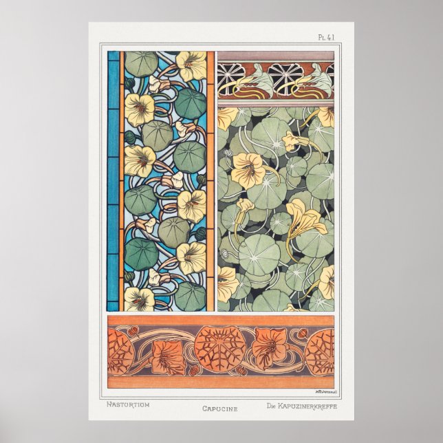 Verneuil, Capucine, Plant, Vintage Stil Poster (Framsidan)