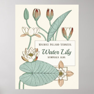 Verneuil Vatten lily Decorative Art nouveau Poster