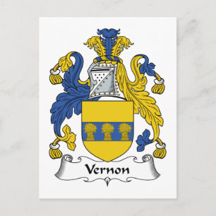 Vernon familjvapensköld vykort