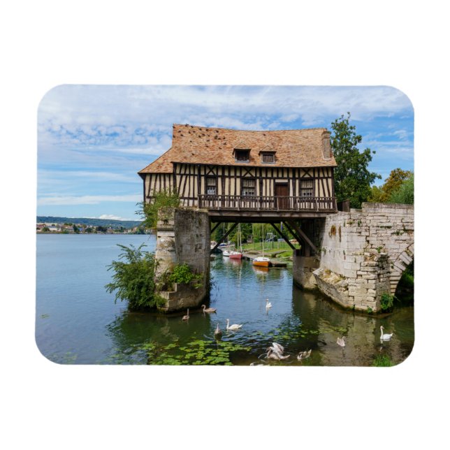 Vernon Old mill (vieux moulin) - Normandie, Frankr Magnet (Horisontell)