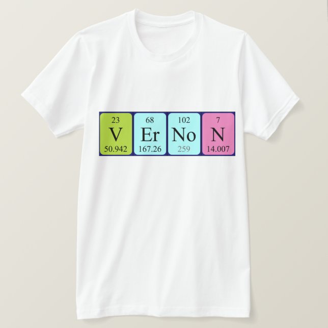 Vernon Periodisk skjorta bord namn T-shirt (Design framsida)