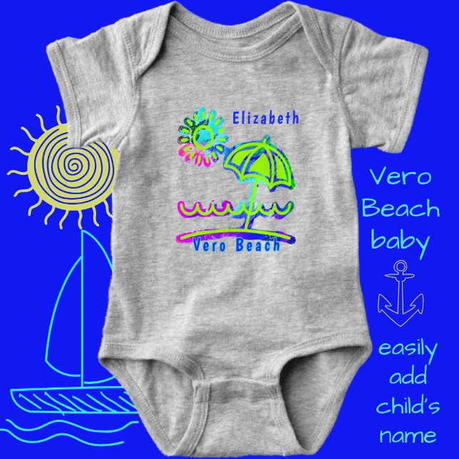 Vero Beach FL Cute Umbrella med Sol Baby Bodykosty T Shirt (Skapare uppladdad)