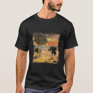 Vero Beach Fl Palmträd Strandstil T Shirt