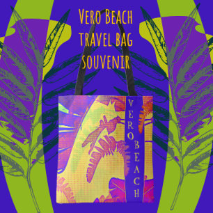 Vero Beach Florida Bright Tropical Handflatan Fron Tygkasse