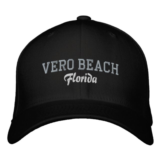 Vero Beach Florida Embroized Baseball Hat Broderad Keps (Framsida)