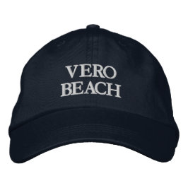 Vero Beach Florida Embroized Baseball Hat Broderad Keps