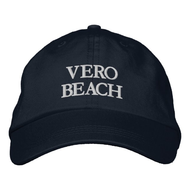 Vero Beach Florida Embroized Baseball Hat Broderad Keps (Framsida)