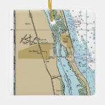 Vero Beach Florida Nautical Diagram Julgransprydnad Keramik<br><div class="desc">Vero Beach Florida-julprydnad gjord med NOAA:s nautiska sjökort.</div>