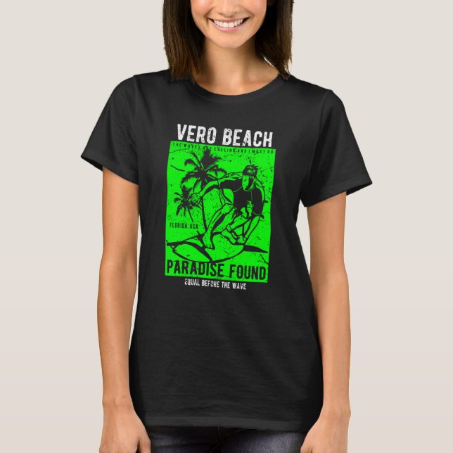 Vero Beach Florida Retro Distressed Style Souvenir T Shirt (Framsida)