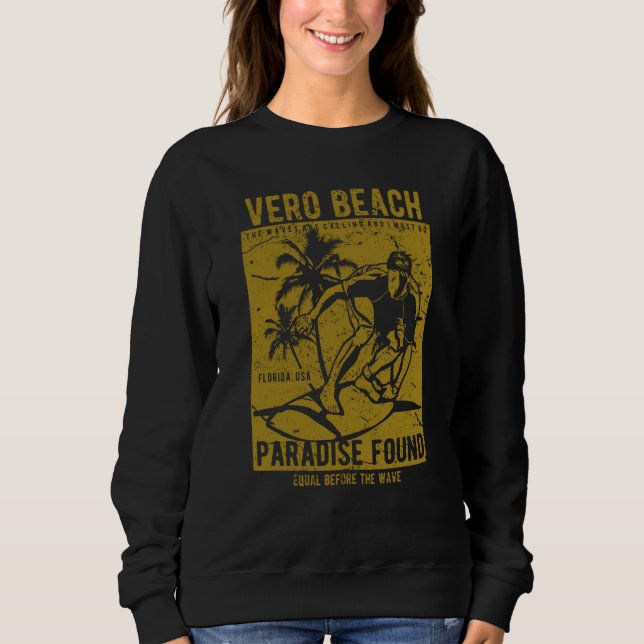 Vero Beach Florida Retro Distressed Style Souvenir T Shirt (Framsida)