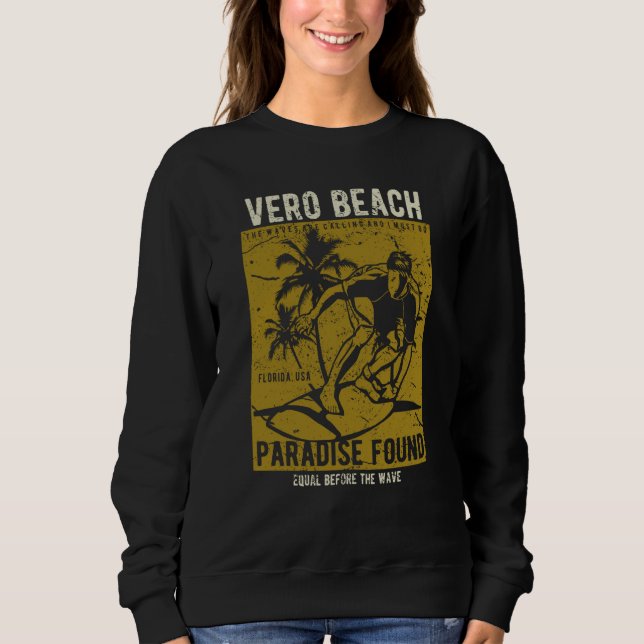 Vero Beach Florida Retro Distressed Style Souvenir T Shirt (Framsida)