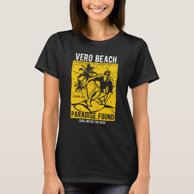 Vero Beach Florida Retro Distressed Style Souvenir T Shirt (Framsida)
