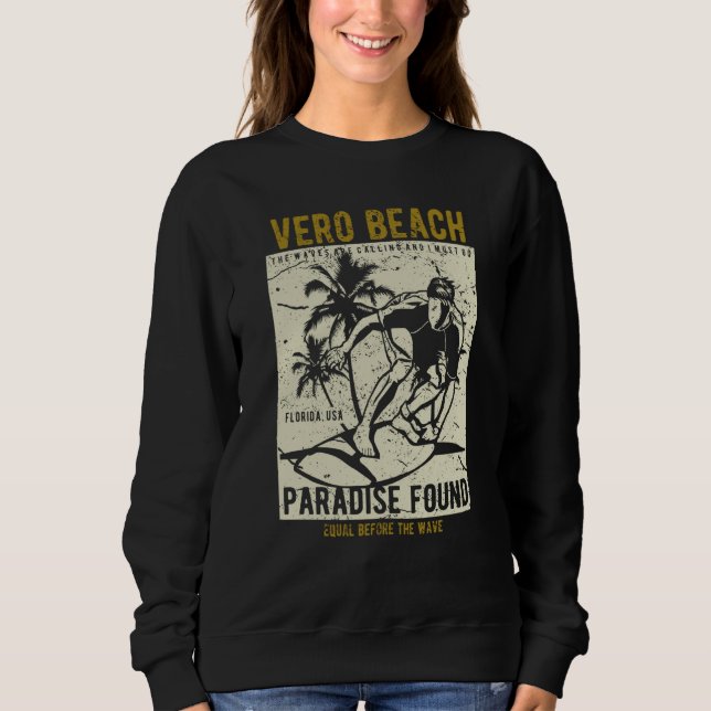 Vero Beach Florida Retro Distressed Style Souvenir T Shirt (Framsida)