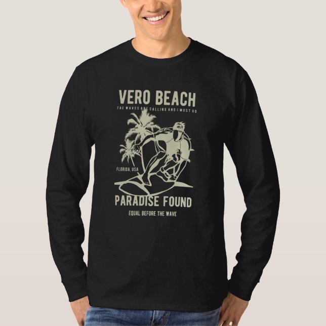 Vero Beach Florida Retro Style Souvenir  6 T Shirt (Framsida)