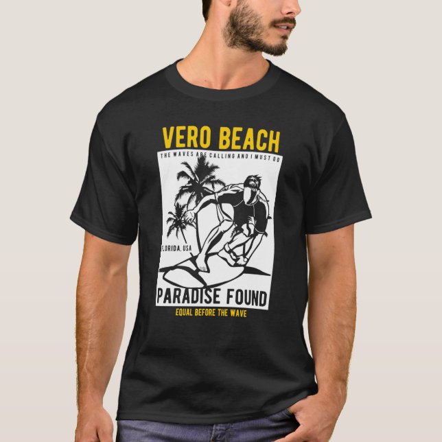 Vero Beach Florida Retro Style Souvenir  9 T Shirt (Framsida)