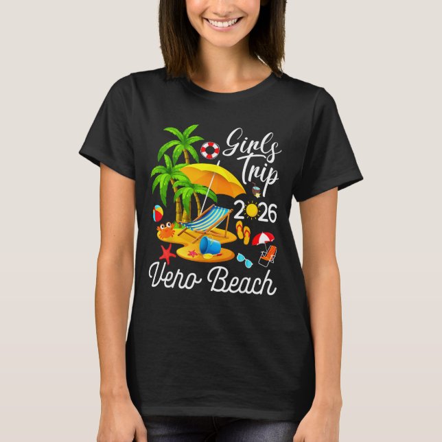 Vero Beach Florida Sommar Tropisk Design T Shirt (Framsida)