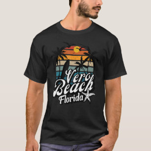 Vero Beach Florida Surfing Handflatan Träd Surfa R T Shirt