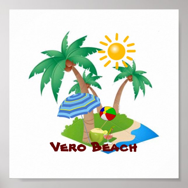 VERO BEACH Perfekt Vaceringsmärke Poster (Framsidan)