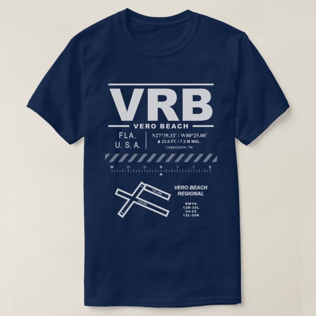 Vero Beach Regional Airport (VRB) T-Shirt (Design framsida)