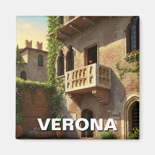 Verona Balcony Italien Travel Magnet