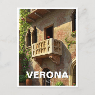 Verona Balcony Italien Travel Vykort