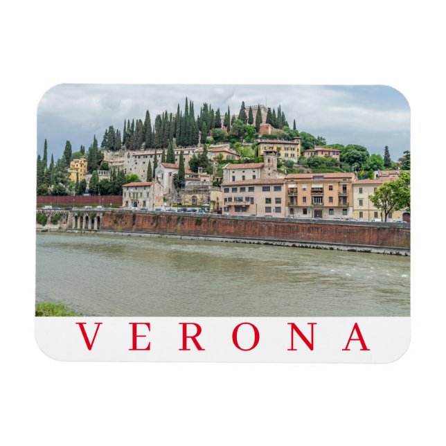 Verona Castel San Pietro, kylmagnet Magnet (Horisontell)