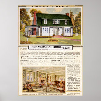 Verona Colonial House 1920-talet Poster