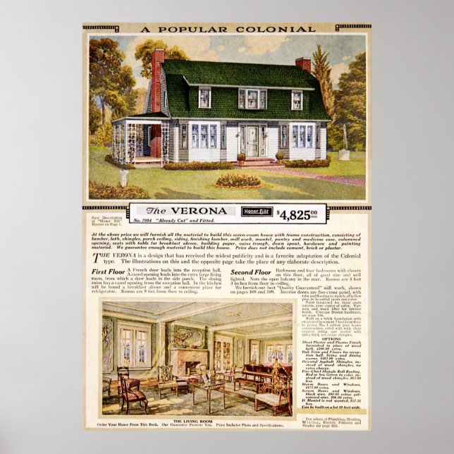 Verona Colonial House 1920-talet Poster (Framsidan)