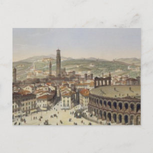 Verona, graverat av L. Cherbuin (färg en Vykort