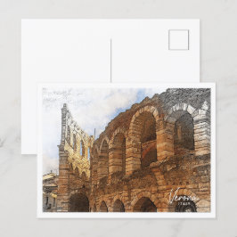 Verona Italien Benice Färg Pencil liggande Vykort