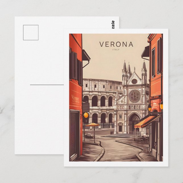 Verona Italien Berömd Travel Ställe Vykort (Fram/baksida)