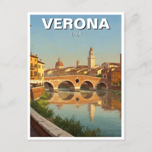 Verona Italien Bridge Travel Vykort
