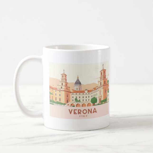 Verona Italien Pastel Travel - Juliets Balcony Kaffemugg (Vänster)
