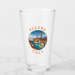 Verona Italien Retro Distress Circle Glaskopp