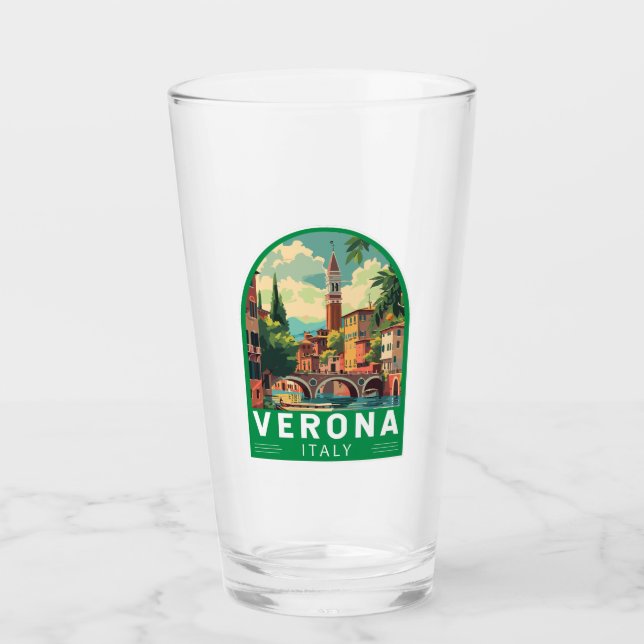 Verona Italien Travel Art Vintage Glaskopp (Framsida)