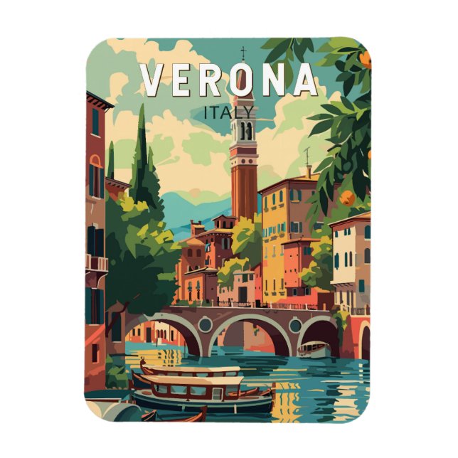 Verona Italien Travel Art Vintage Magnet (Vertikal)