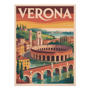 Verona Italien vintage Fototryck