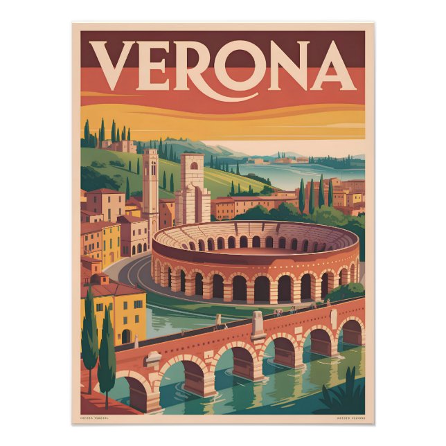 Verona Italien vintage Fototryck (Framsidan)