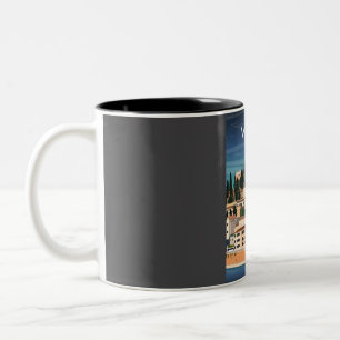 Verona Italien Vintage Minimal Retro Travel Poster Två-Tonad Mugg